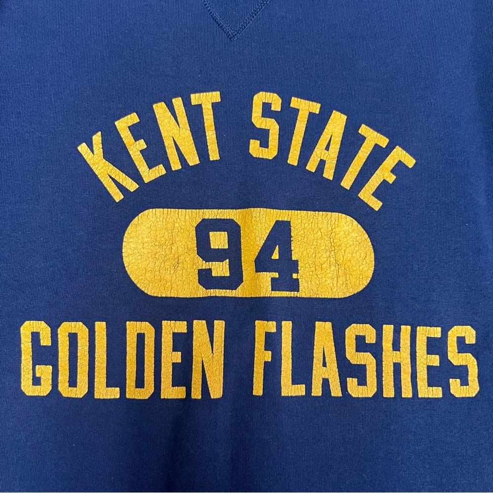 Vtg Kent State University Golden Flashes Sweatshirt XL Blue Russell Athletic 90s - Picture 6 of 9